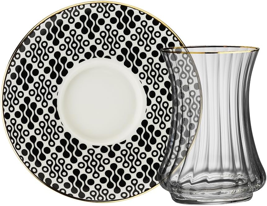 Sandro Moreno 1453 Pastel Optik 12 Parça Altı Kişilik Çay Seti 110 ml
