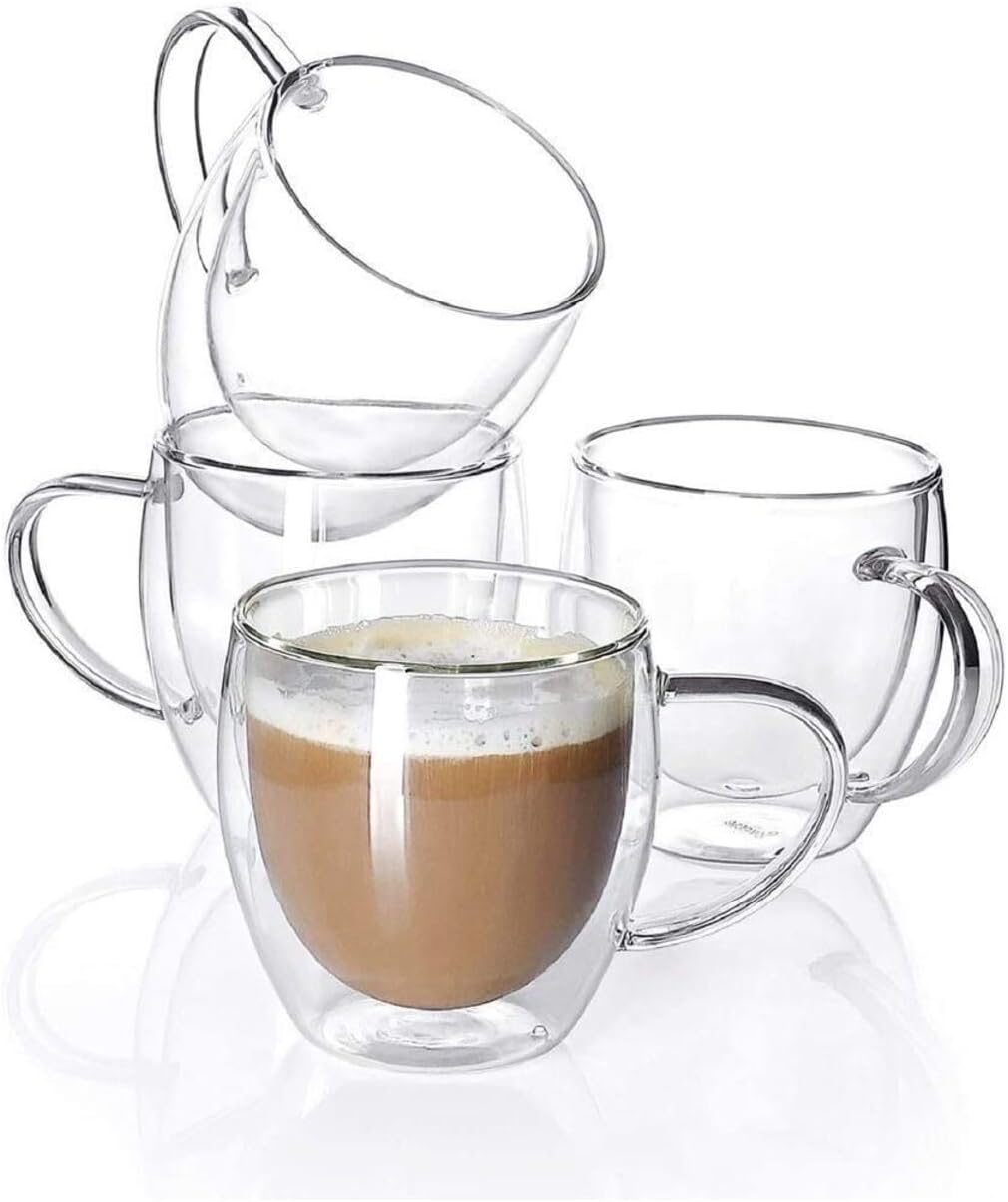 4 Adet 250 ml Çift Cidarlı Kahve Kupası Bardak
