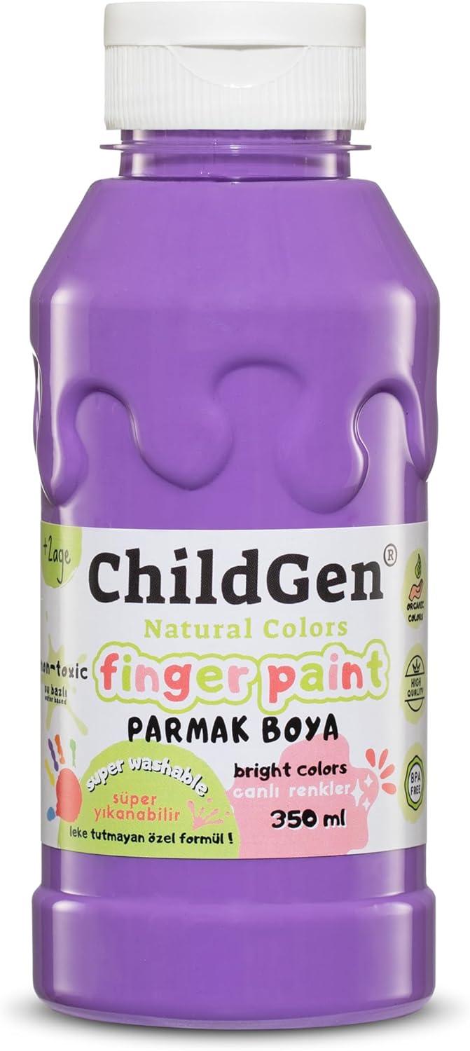 Childgen Süper Yıkanabilir Parmak Boyası 350 Ml Şişe Mor