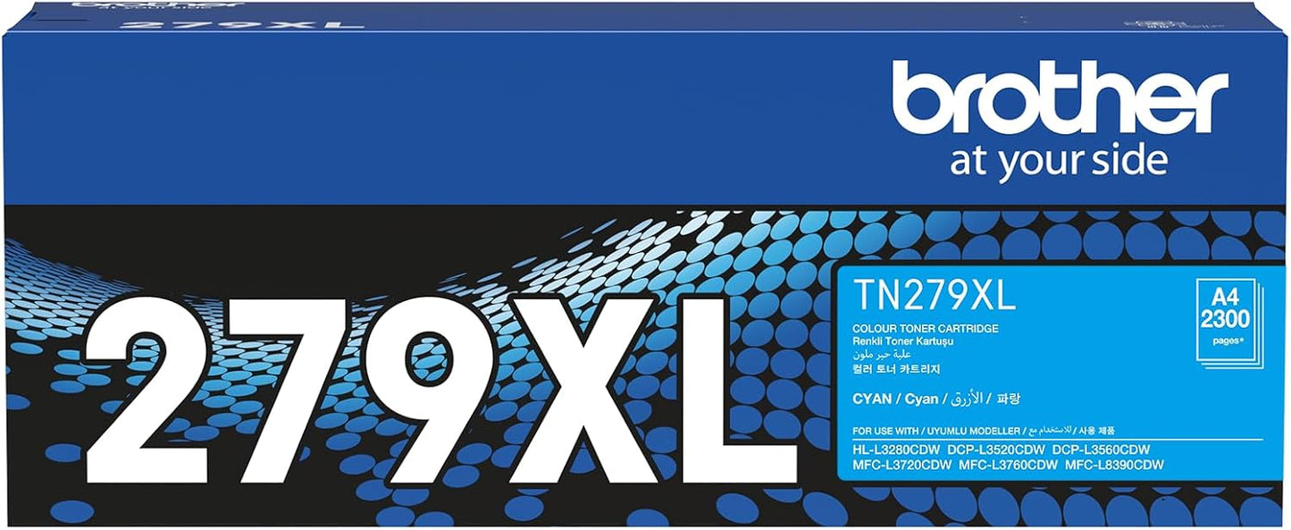 Brother TN-279XLC Cyan Mavi Toner HL-L3280CDW DCP-L3520-3560 MFC-L3720-3760-8390 2.300 Sayfa