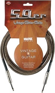 Klotz Vintage 59er Siyah-Kahve Örgülü Gitar Kablo 3m