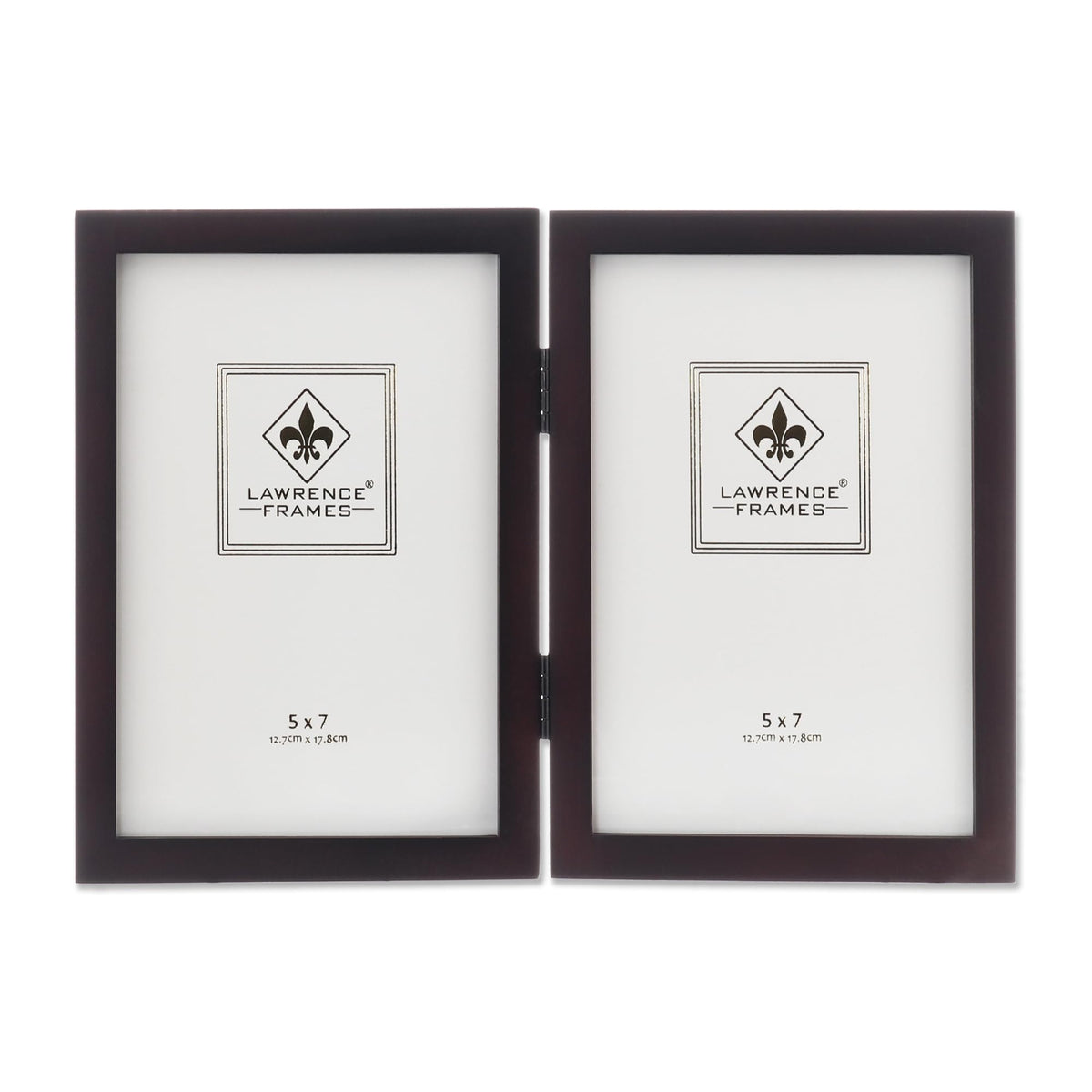Lawrence Frames 755957D Espresso Ahşap Menteşeli Çift Resim Çerçevesi, 13,8 x 17,7 cm, Koyu Ceviz