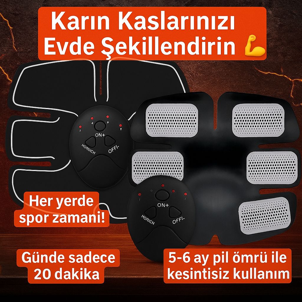 Titreşimli EMS Spor ve Fitness Cihazı Karın Kası Kol Bacak 2025 Model