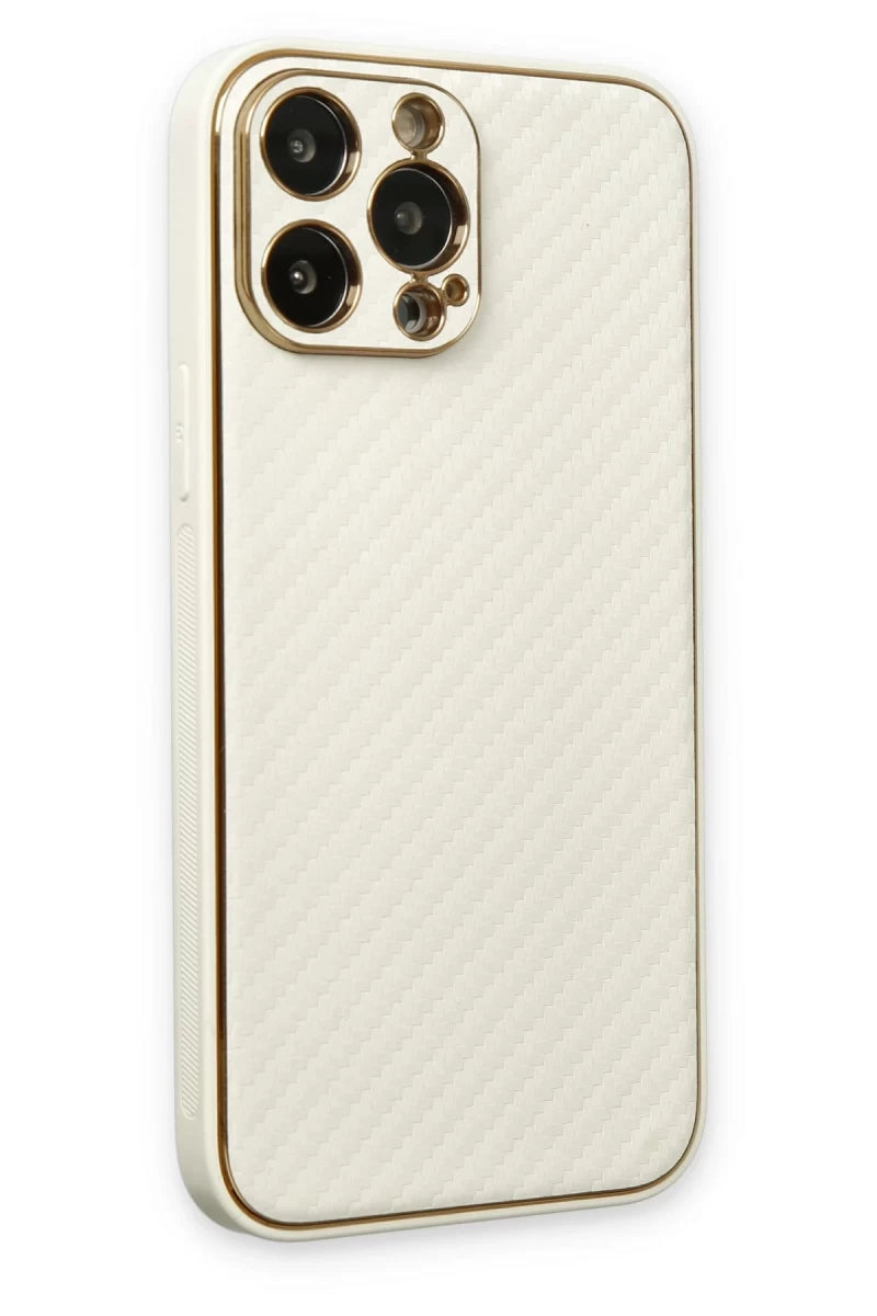 Apple iPhone 13 Pro Kılıf Coco Karbon Silikon - Beyaz
