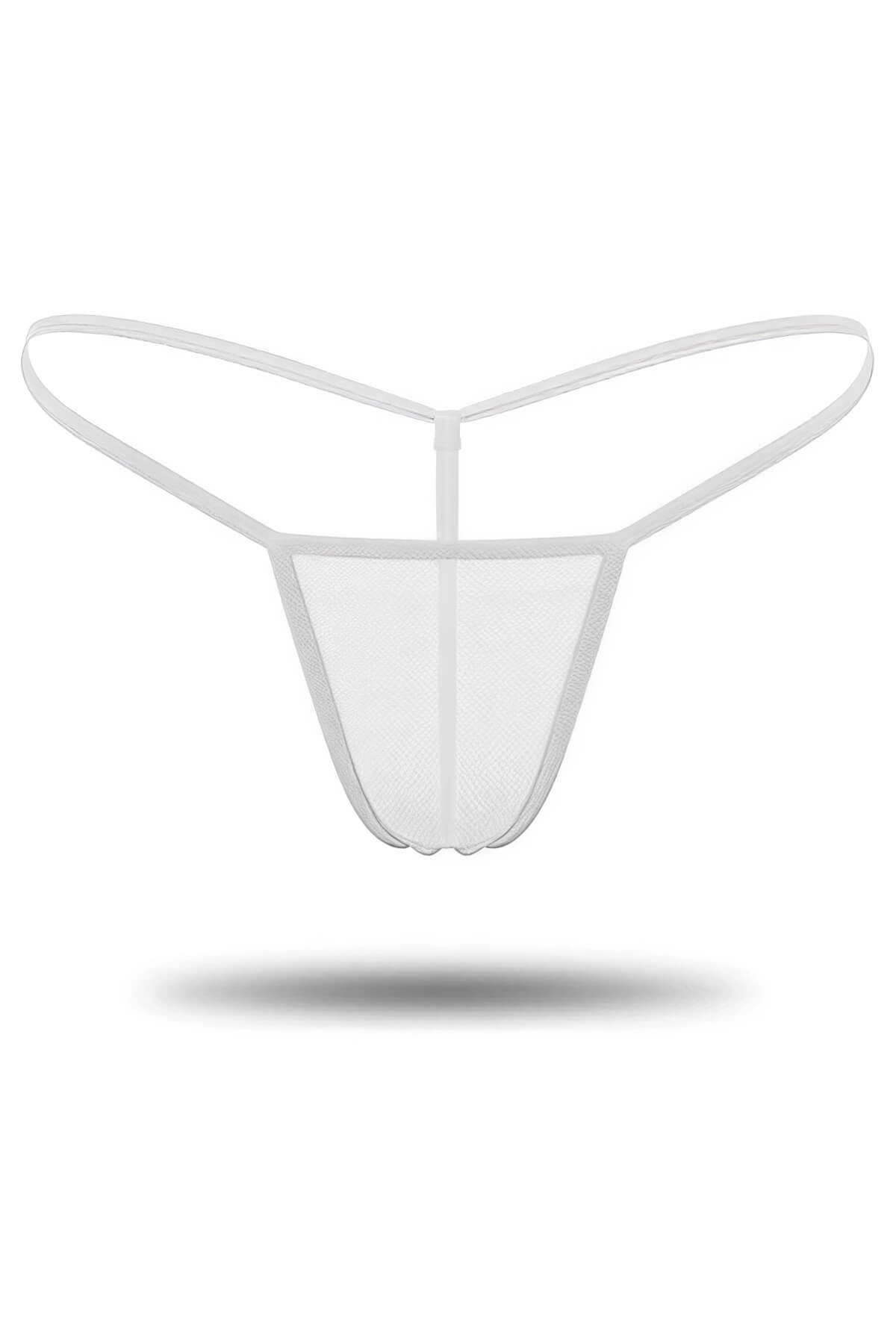 Transparan Tül String Tanga - Renkli / L