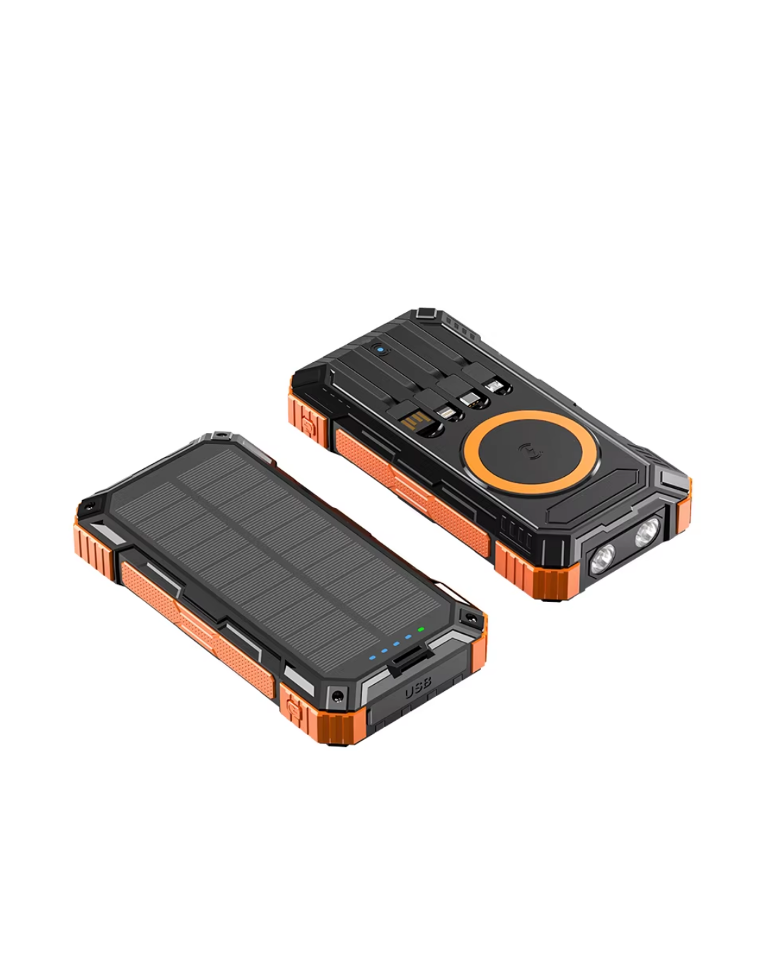 Solar Destekli Powerbank 20000 mAh Yüksek Kapasiteli Kablosuz Şarjlı Taşınabilir Batarya