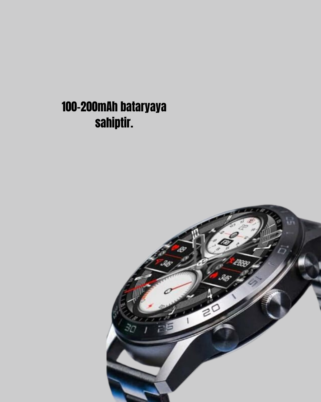 100mAh Şarjlı Akıllı Saat – Mesaj Bildirimi, Müzik Kontrolü ve Ergonomik Tasarım