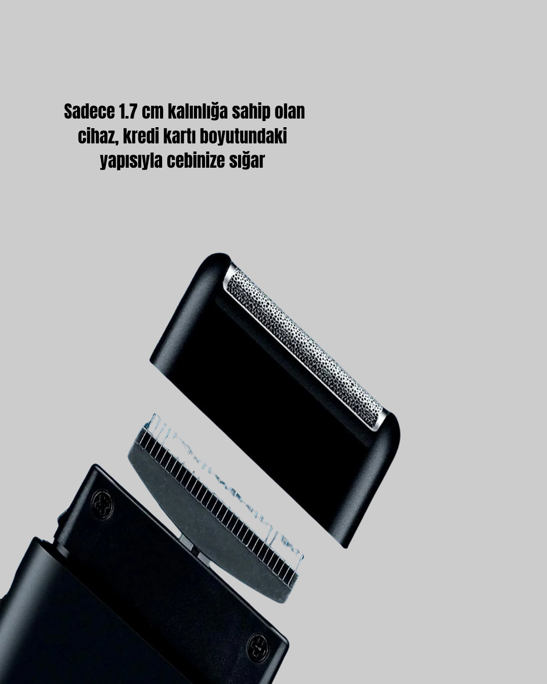 Taşınabilir Elektrikli Tıraş Makinesi USB Şarjlı 5W Motor ve 0.3 mm Hassas Kesim