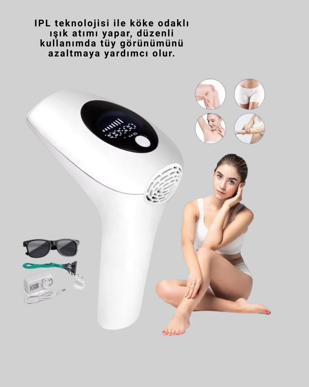 IPL Teknolojili Erkek Ve Kadın Kullanımına Uygun Lazer Epilasyon Cihaz