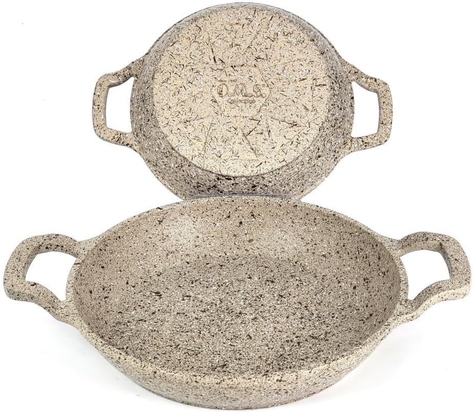 OMS 3729 Döküm Granit 2 Parça Kapaksız Sahan Set 18-20 cm Kumbeji