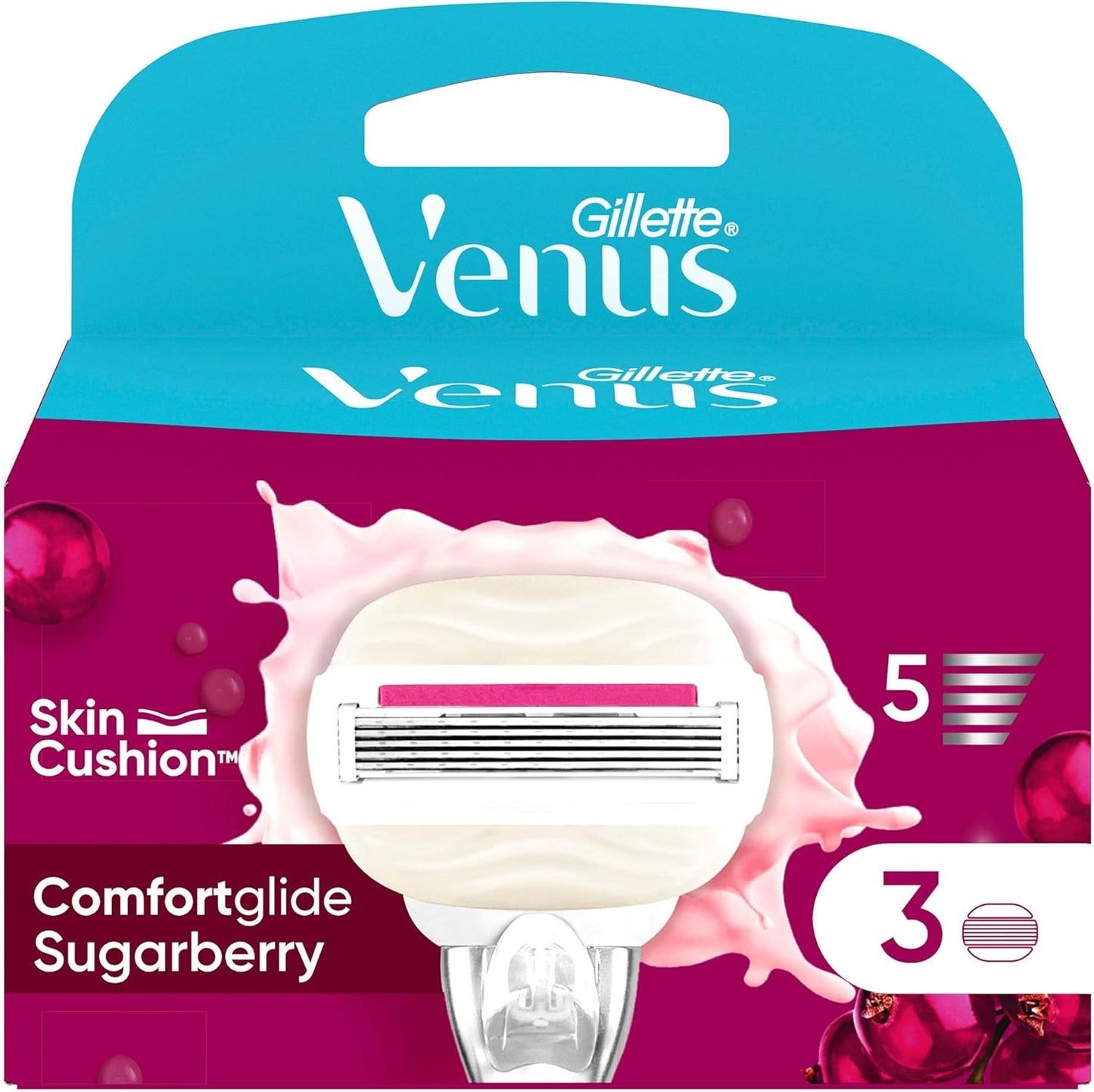 Venus ComfortGlide Sugarberry Kokulu Miami Kadın 3'lü Yedek Bıçak