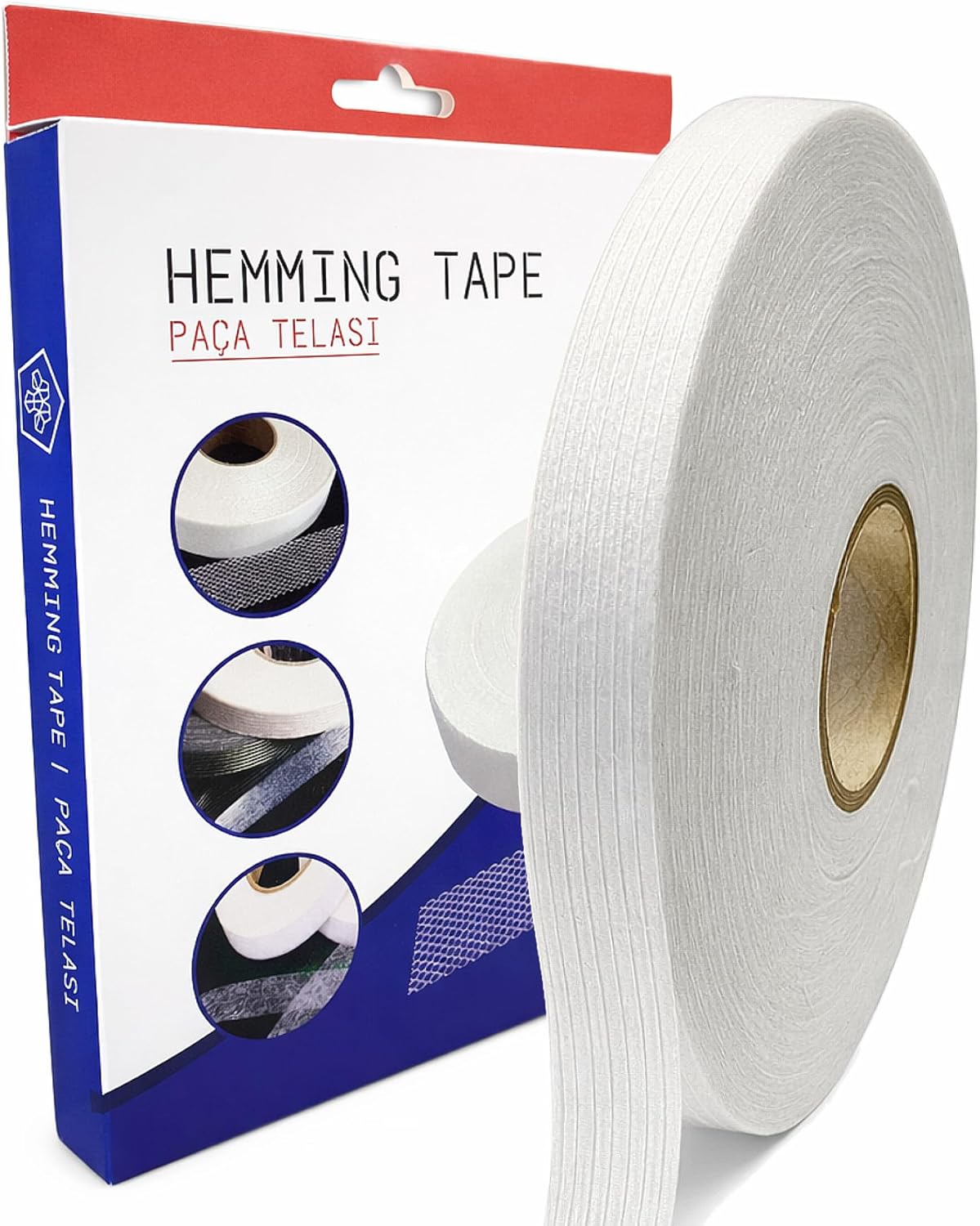 Şerit İpli Biye Tela 1.5 cm x 100 m - Tek Tarafı Yapışkanlı Tela - Ütü ile Yapıştırılan Tela - Dokumasız Uygulama (Beyaz)