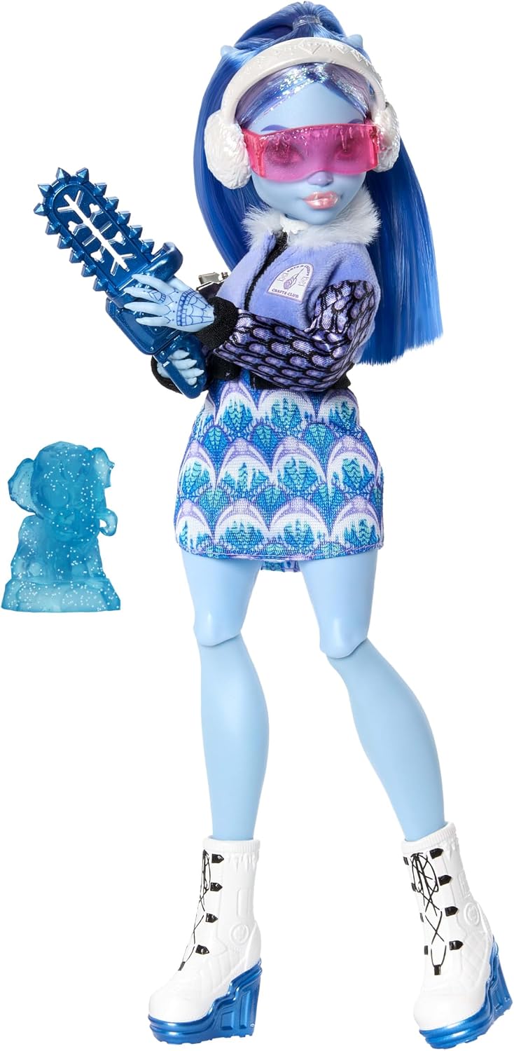 Monster High Fearbook Abbey Bominable set, oyuncak bebek ve aksesuarlar, sanat kulübü, kolej ceketi, yıllık, boyama ve modelleme aletleri, JDR58