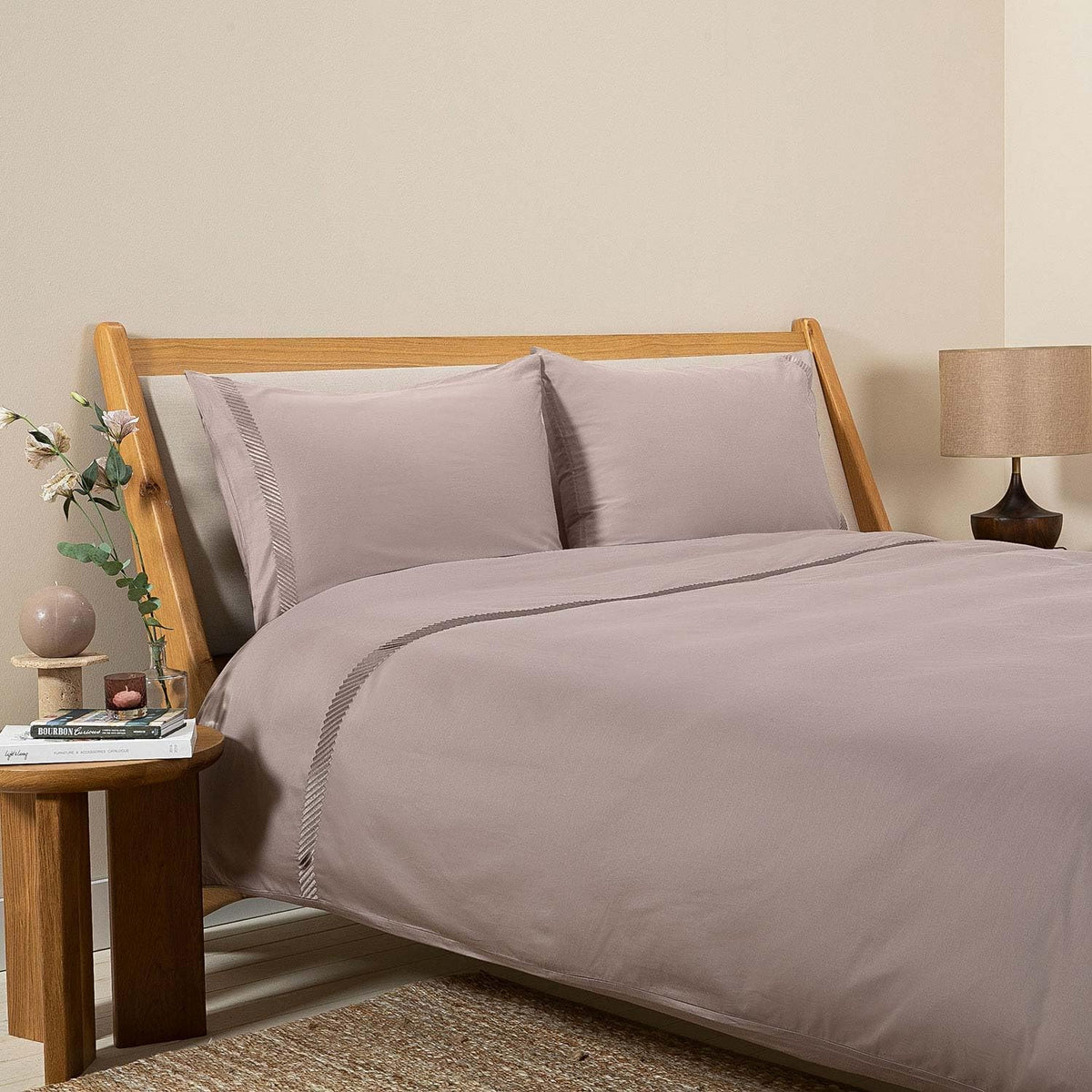 Annette%100 Pamuk Extra King Size Nevresim Seti 260X220 Cm Bej