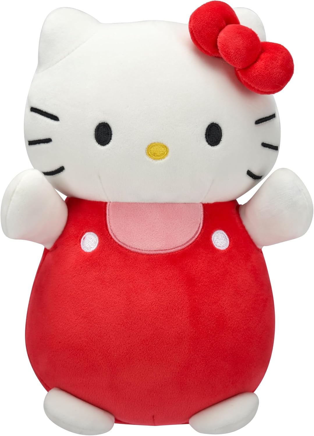 Squishmallows Orijinal Sanrio 10-inç Hello Kitty Kırmızı ve Pembe Tulum HugMees - Orta Boy Ultrasoft Resmi Jazwares Peluş