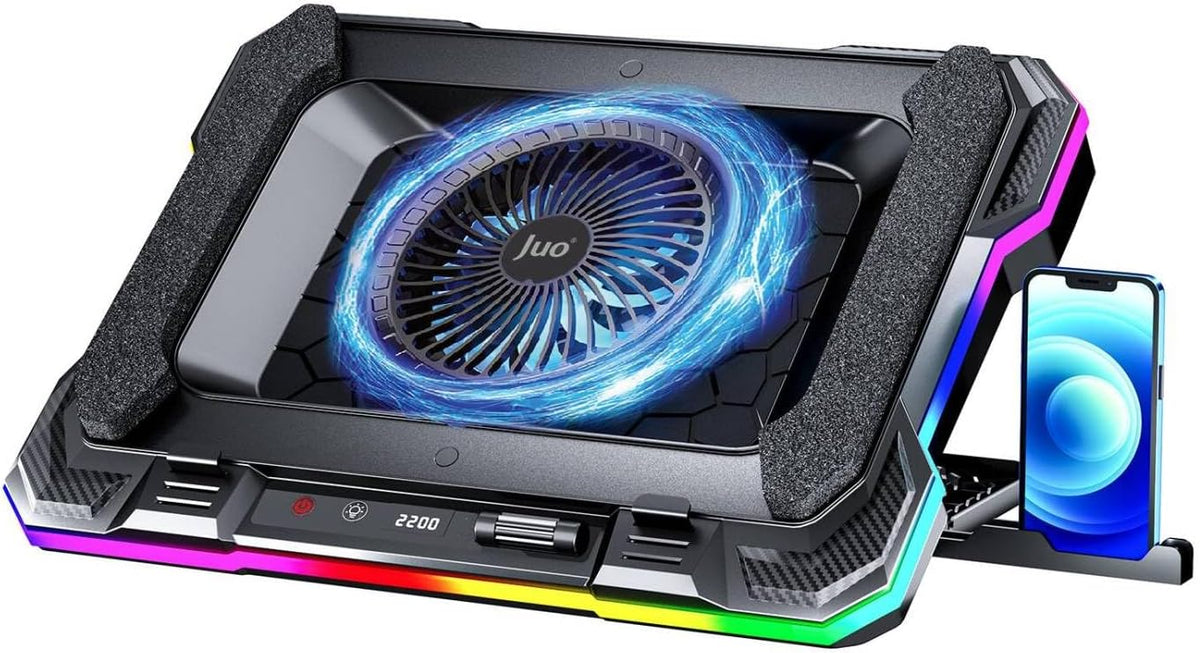 Juo Yeti 2200RPM RGB Işıklı Led Display Gaming Laptop Notebook Soğutucu Stand