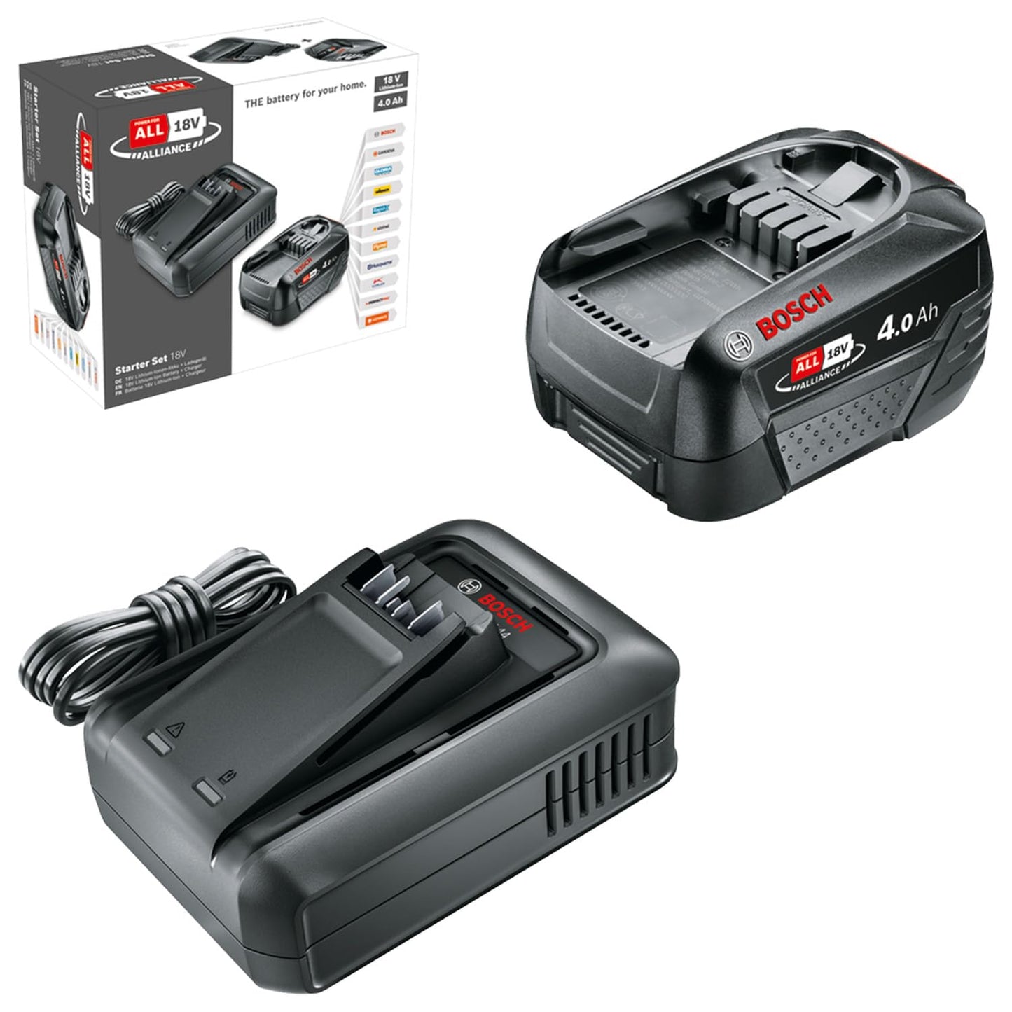 Bosch Başlangıç Seti 18V, Akü Şarj Cihazı, 1x4.0 Ah + AL18V-44