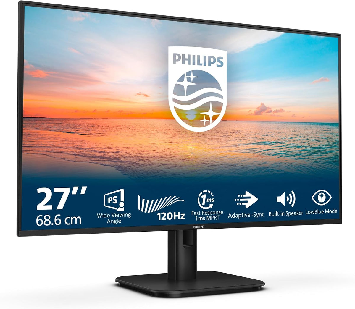 Philips 27E1N1200A 27" 120Hz 1Ms VGA+HDMI+DP FullHD Adaptive-Sync IPS Vesa Monitör