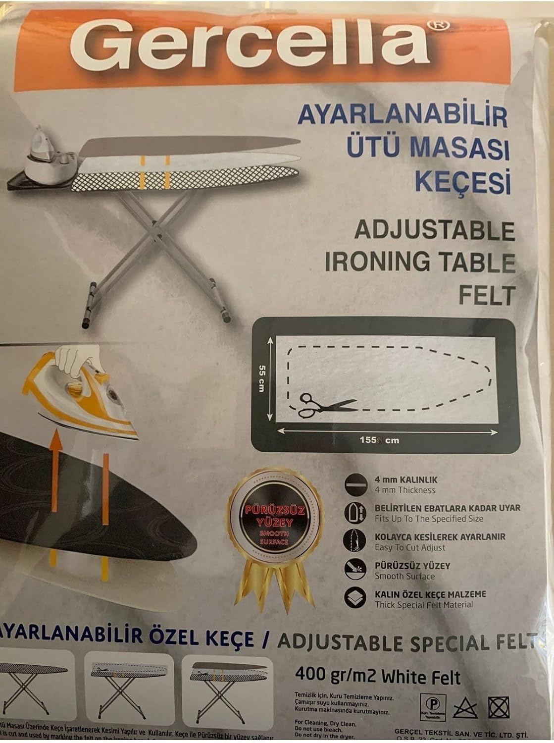 Ayarlanabilir Ütü Masası Kılıfı Örtüsü Bezi Keçesi (ÜTÜ MASASI& AKSESUARLARI, EV GEREÇLERİ,EVTEKS)