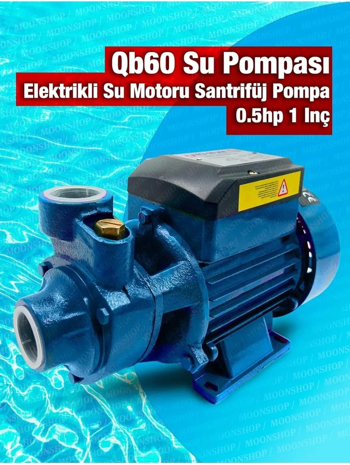 Bakır Sargı Qb-60 1 Parmak 0.55 Hp 0.55 Kw Su Motoru Su Pompası Dinamo 220v