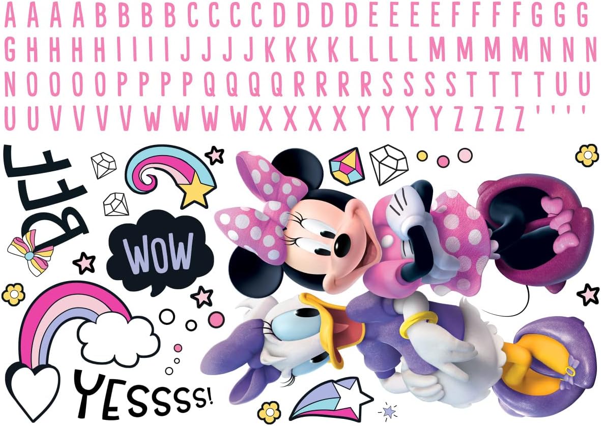 RoomMates RMK5156GM Minnie Mouse Soy ve Yapıştır Alfabeli Dev Duvar Çıkartmaları
