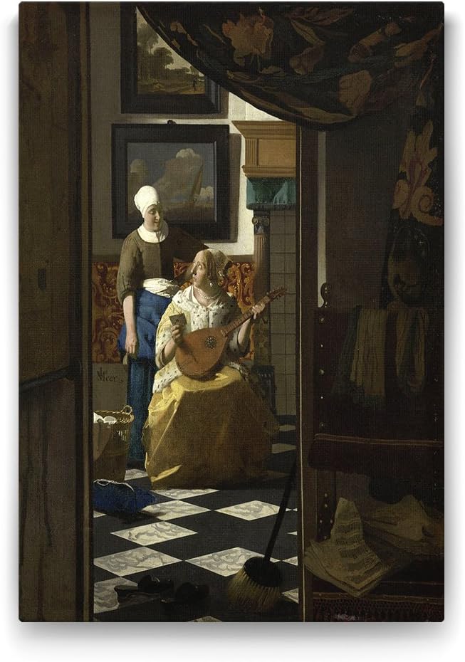 Johannes Vermeer - The Love Letter Tablosu - 50x75cm