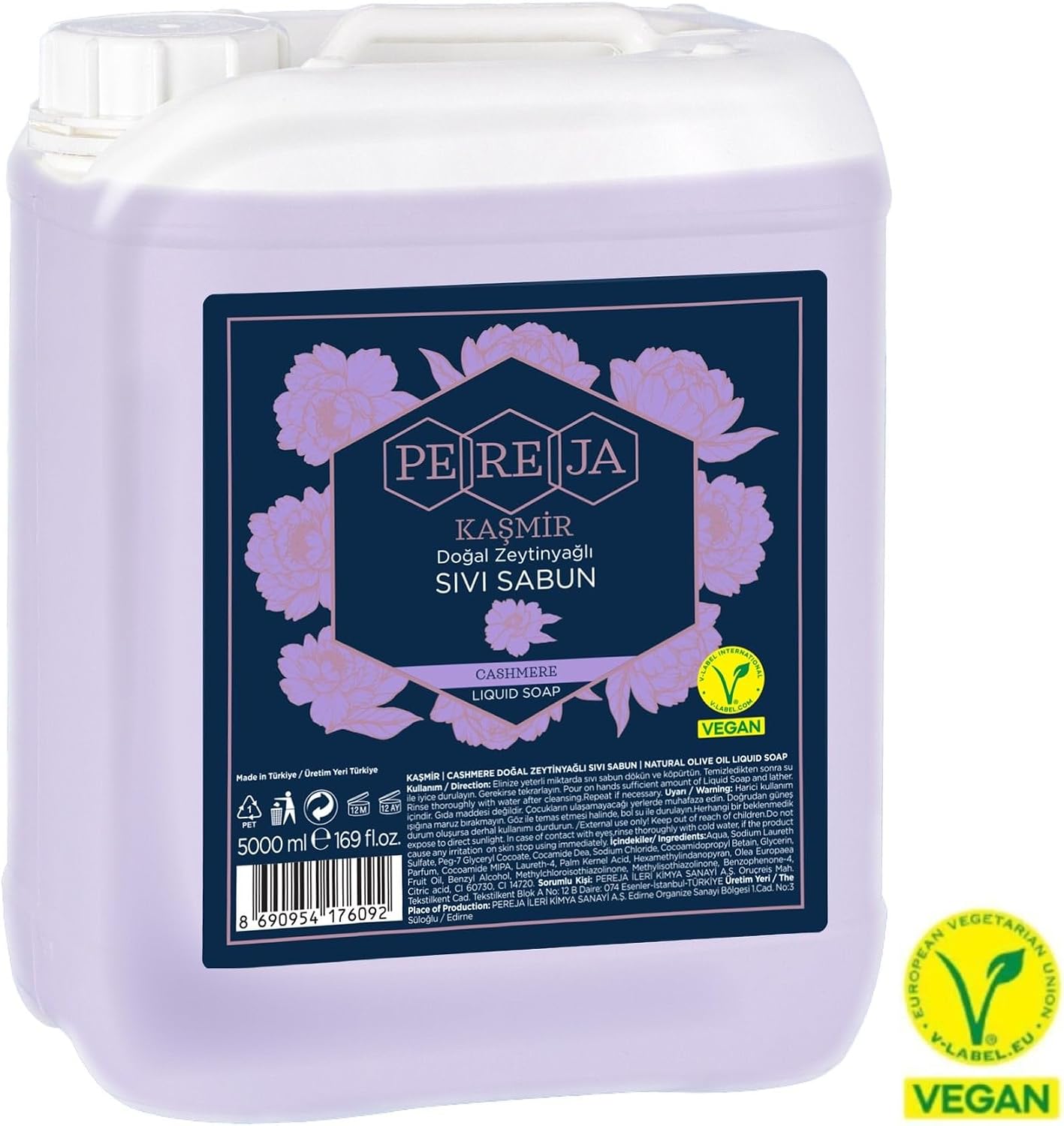 Pereja Kaşmir Doğal Zeytinyağlı Sıvı Sabun 5000 ml