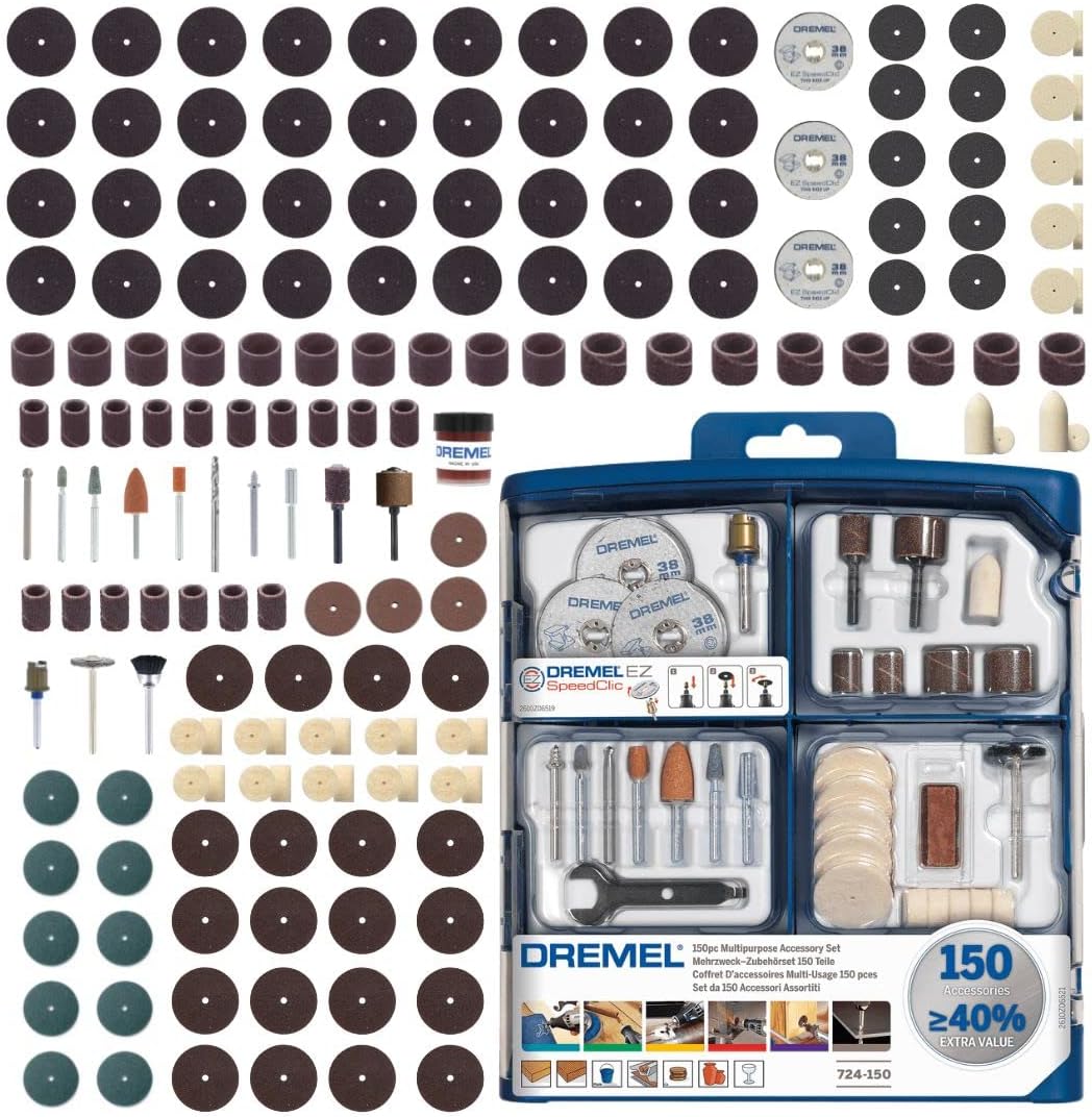Dremel 724 EZ SpeedClic Çok Amaçlı Aksesuar Seti, 150'li