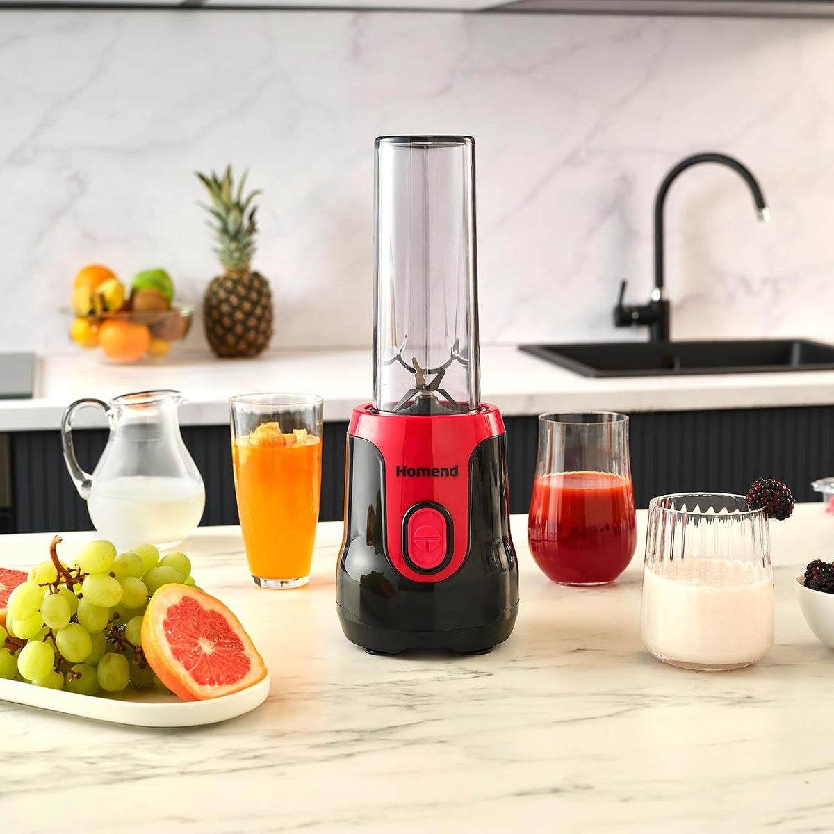 HOMEND Homend Mixfresh 7026H Kişisel Smoothie Blender Siyah Kırmızı