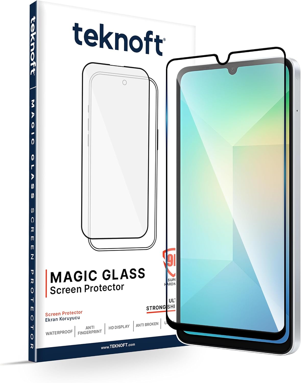 Galaxy A06-A06S için Ekstra Güçlü Tam Koruma Sağlayan 9H Sertliğinde Leke ve Parmak İzi Tutmayan HD Görüntü Sağlayan Premium Ekran Koruyucu Kırılmaz Cam (Galaxy A06-A06S)