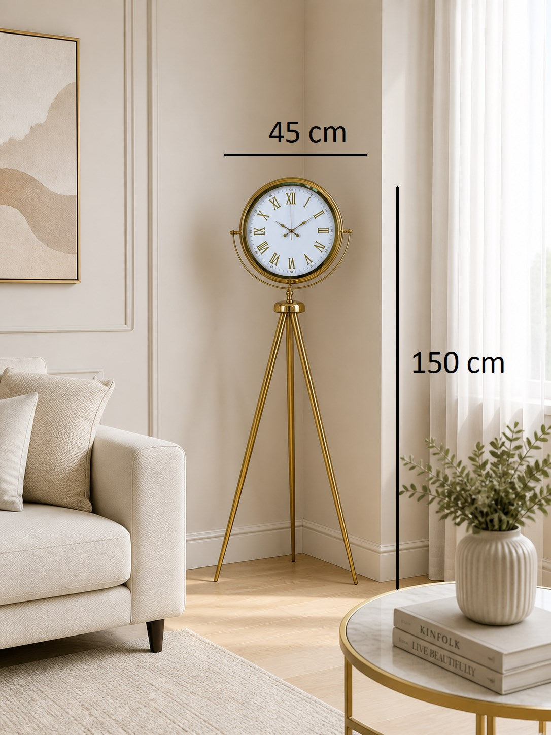 Elite Roma Rakamlı Gold Tripod Ayaklı Saat