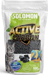 Solomon Active Carbon 500 Gr Koku Giderici - Kedi Kumu Koku Giderici Kokusuz Kedi Tuvaleti Doğal Kum Kokusu Önleyici Aktif Karbon