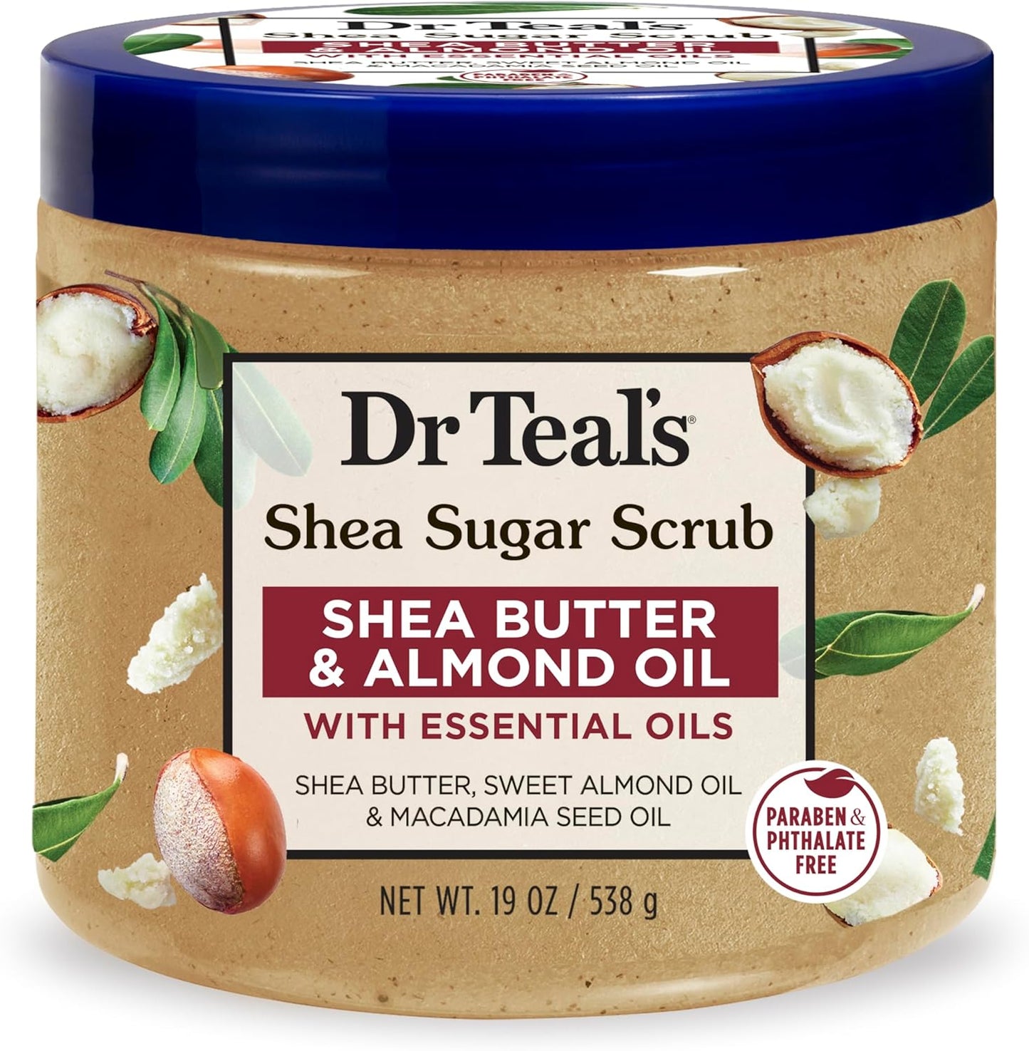 Dr.Teal's Shea Sugar Scrub Shea Butter & Almond Oil Vücut Şeker Peeling 538GR