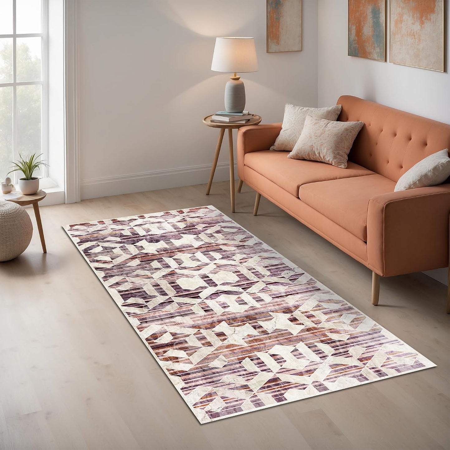 Scott Kadife Kaymaz Pamuk Tabanlı Yıkanabilir Antibakteriyel Salon Halısı 100x150