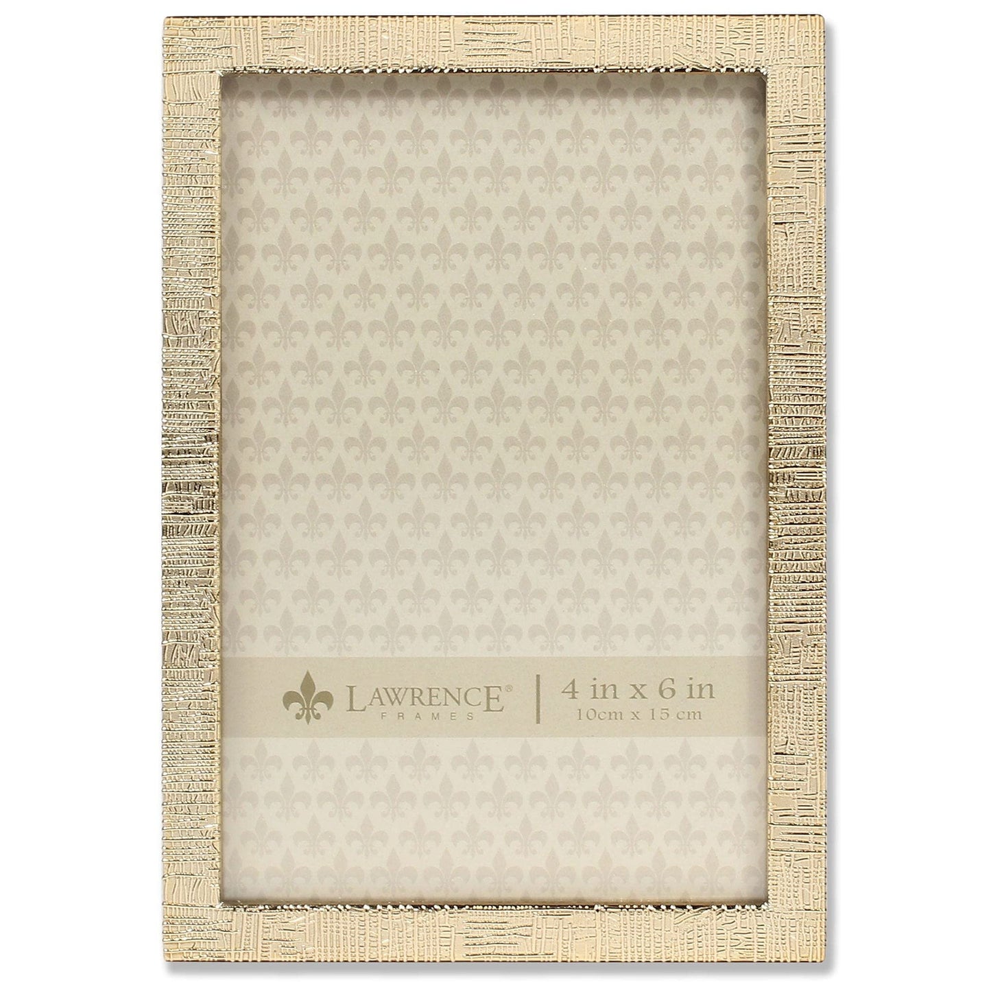 Lawrence Frames 4x6 Gold Metal Picture with Linen Pattern