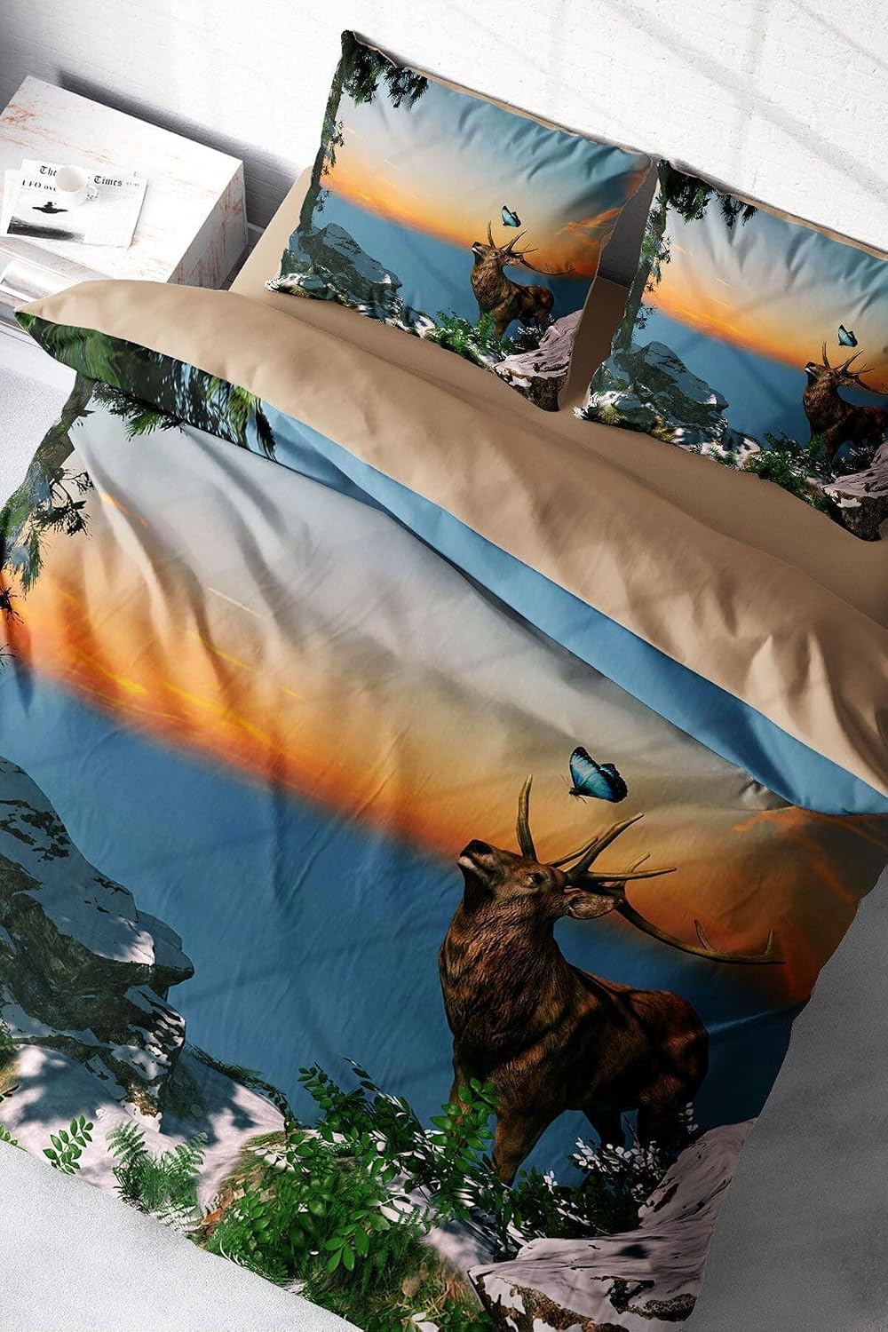 MONOHOME Deer 3D Çift Kişilik Nevresim Takımı 200x220, monohome9192