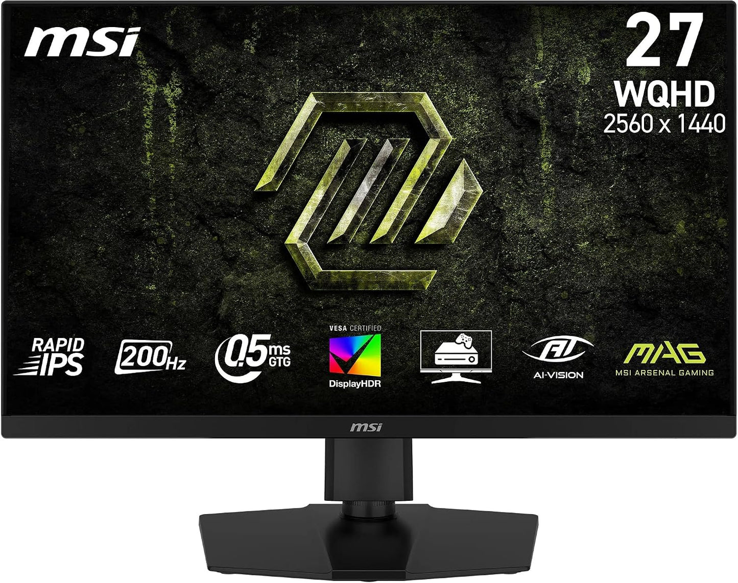 MSI 27" MAG 274QPF E20, Gaming Monitör, WQHD, 16:9, Flat, Rapid IPS, 200Hz, 0.5ms (Min.), FreeSync Premium, Pivot
