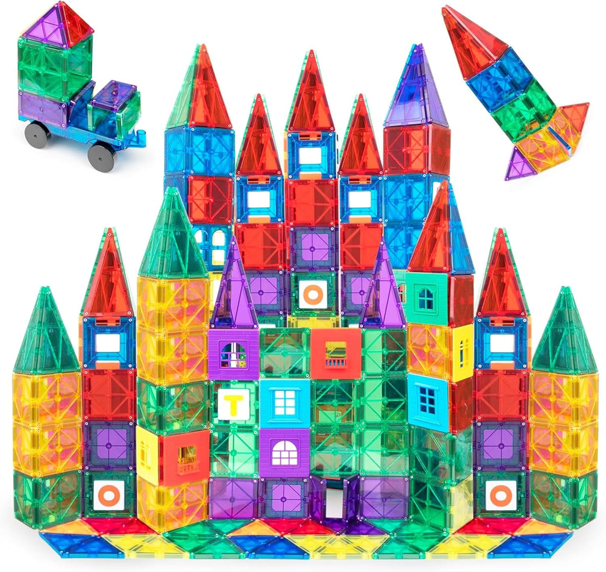 Playmags 100 Parça Manyetik Blok Set | 3+ Yaş Bebek ve Çocuklar için STEM Montessori Eğitim Seti | Okul Öncesi ve İlkokul Çocuklarına Uygun Oyuncak