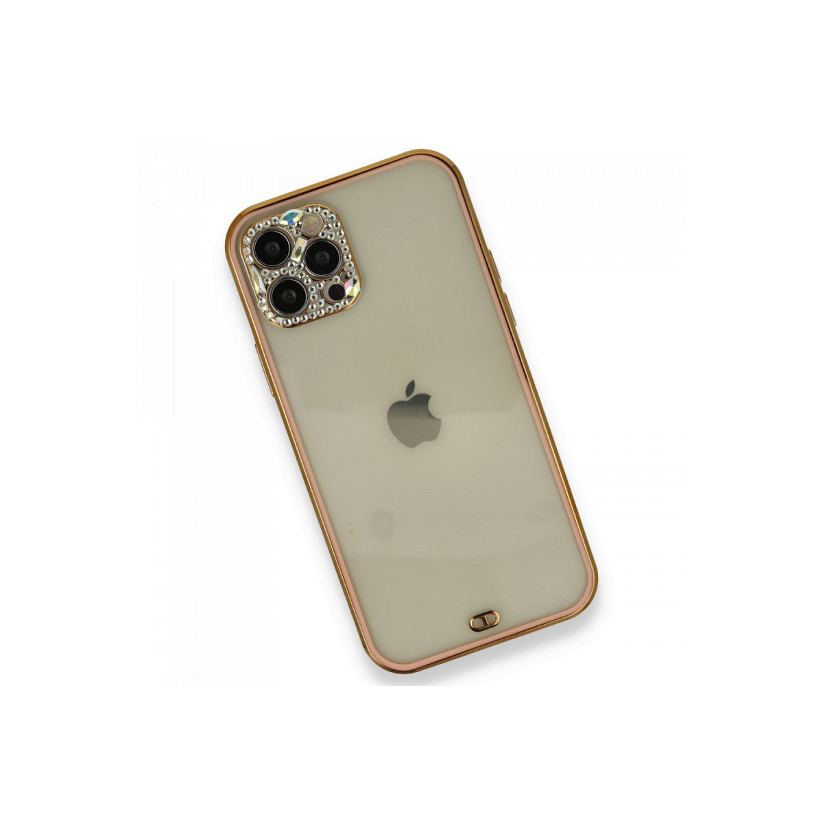 iPhone 12 Pro Kılıf Liva Taşlı Silikon - Pembe