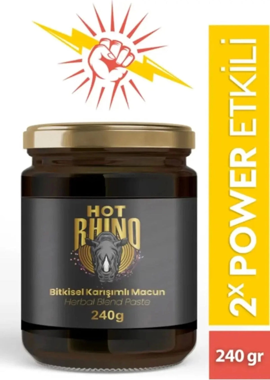 Hot Rhino Erkeklere Özel Doğal Karışımlı Ballı Atom Macun 240 gr x 2 Adet