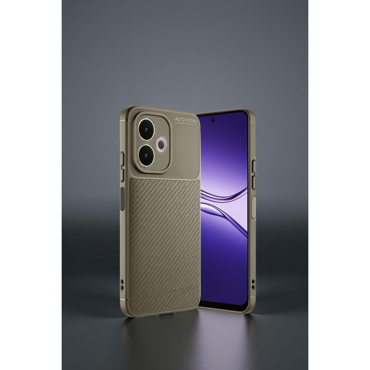 A5 Pro 4G Kılıf Auto Focus Karbon Kapak - Kahverengi