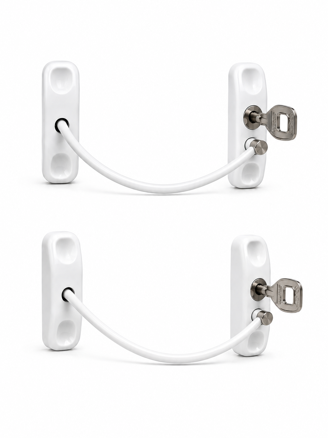 Beyaz Kablolu Pencere Kilidi 2 Adet Çocuk Koruma ve Pencere Emniyet Aparatı