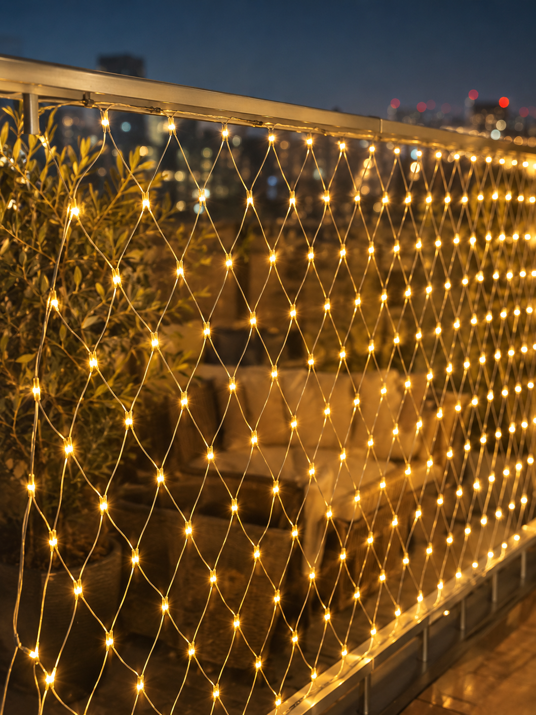 İç ve Dış Mekân Kullanımına Uygun 3x3 Metre LED Işık Ağı