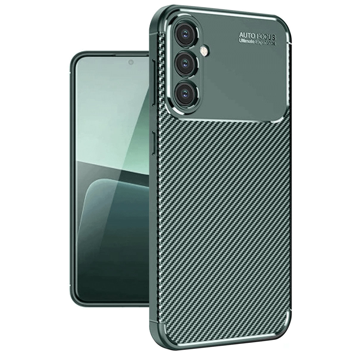 Galaxy A56 Kılıf Auto Focus Karbon Kapak - Koyu Yeşil