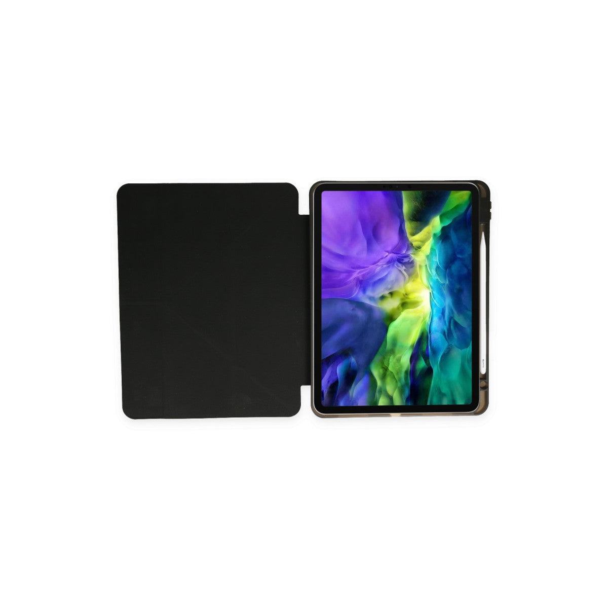 iPad Pro 12.9 (2021) Kılıf Kalemlikli Mars Tablet Kılıfı - Siyah