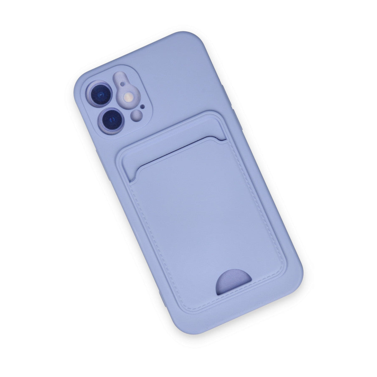 iPhone 12 Kılıf Kelvin Kartvizitli Silikon - Lila