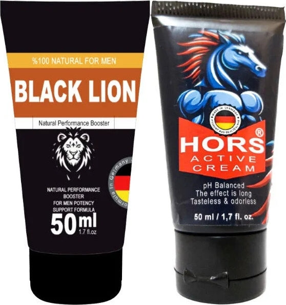 Süper Black Lion Booster 50 ml + Hors Active Cream 50 ml / Erkeklere Özel Krem Seti
