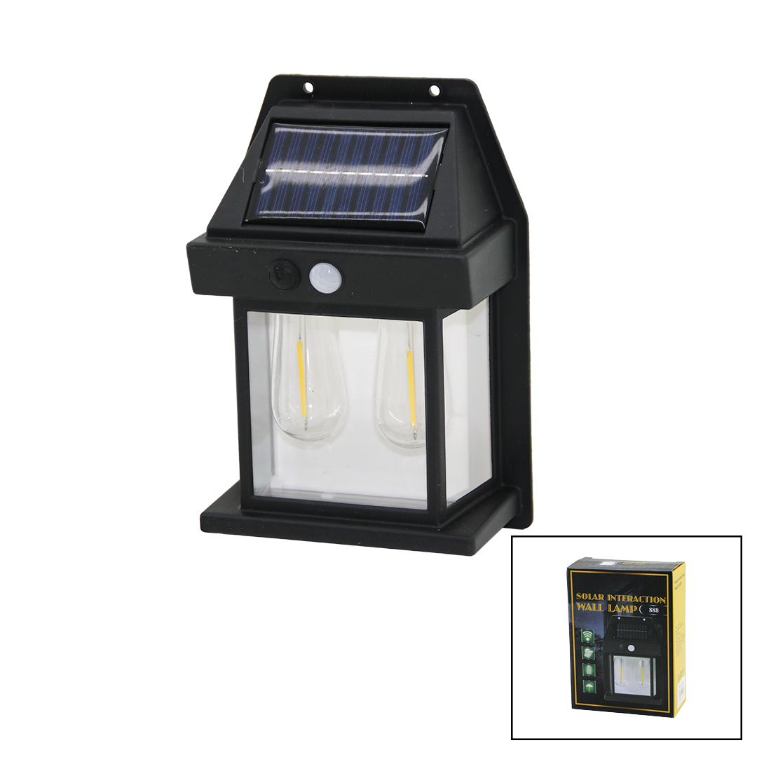 Solar sensörlü duvar lambası 2x1W 1800mAh dış mekan