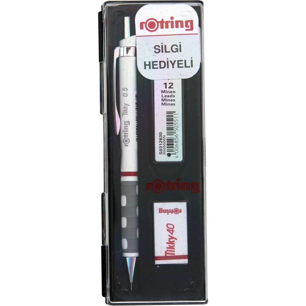 0.5 mm Beyaz Versatil Kalem, Silgi ve Yedek Uç