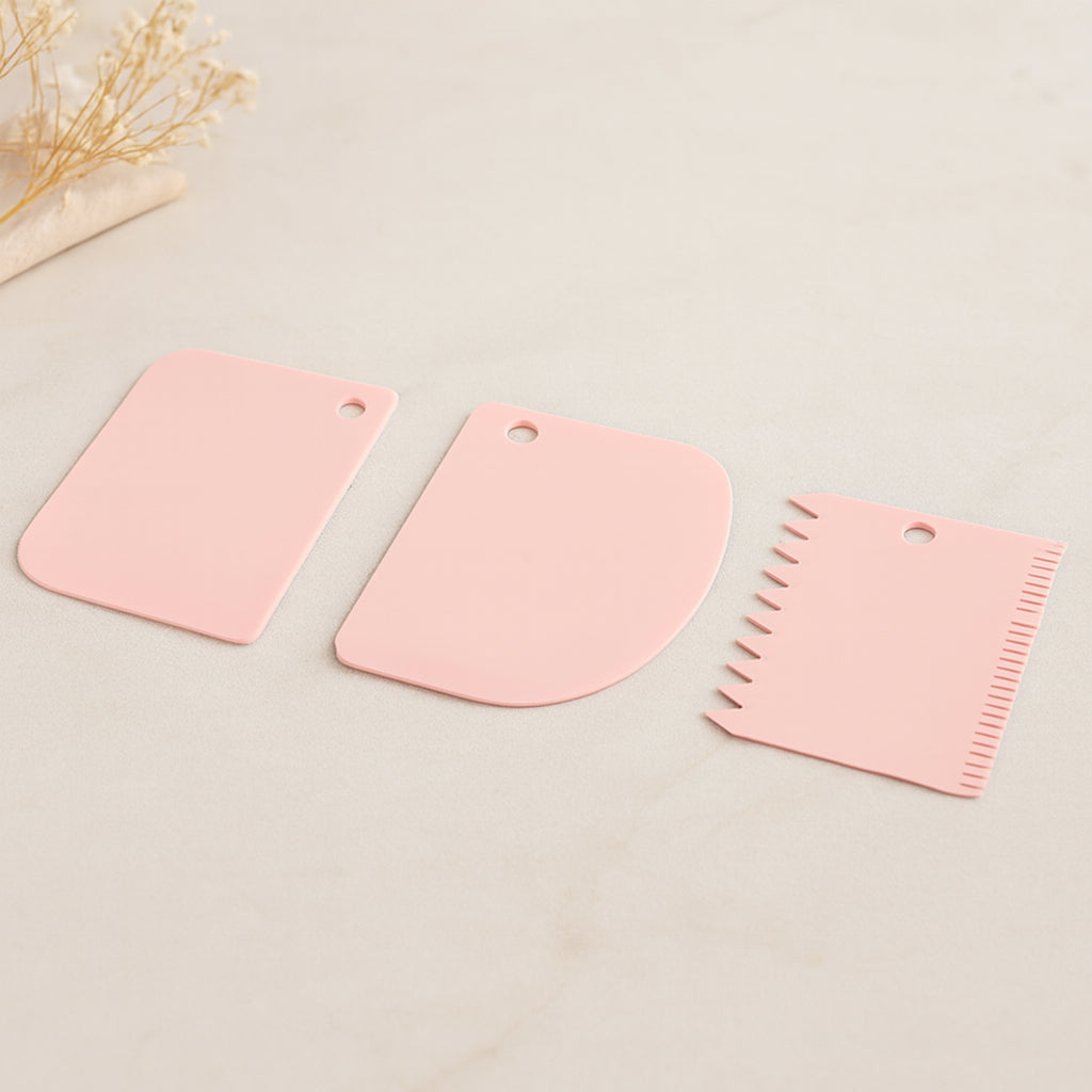 Plastik Hamur Kesici ve Kazıyıcı 3lü Set